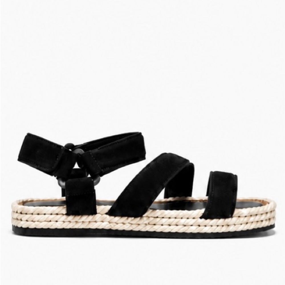 NWOT Vince Elian Black Suede Platform Sandals Women’s Size 6.5 Flatform